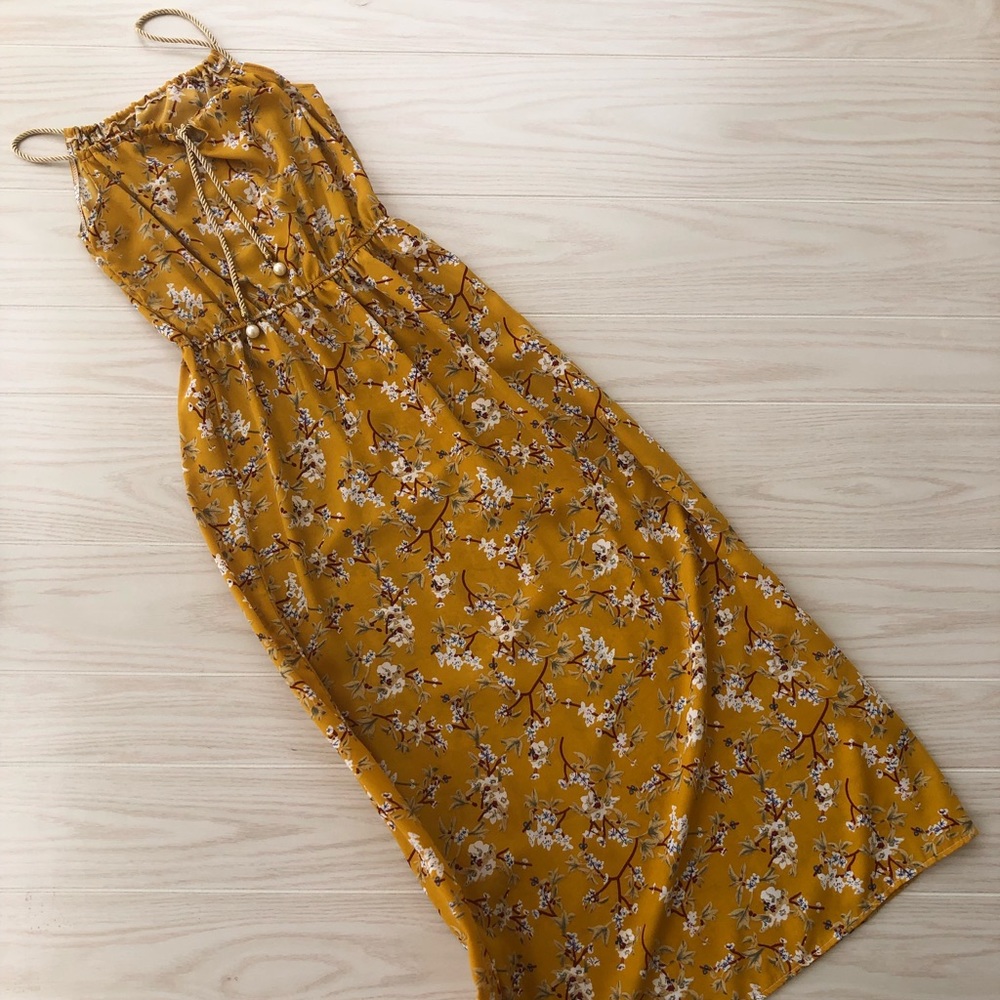 Yellow floral dress